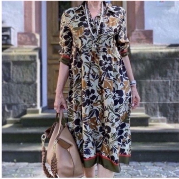 Zara Floral Midi Belted Dress - Picture 5 of 7